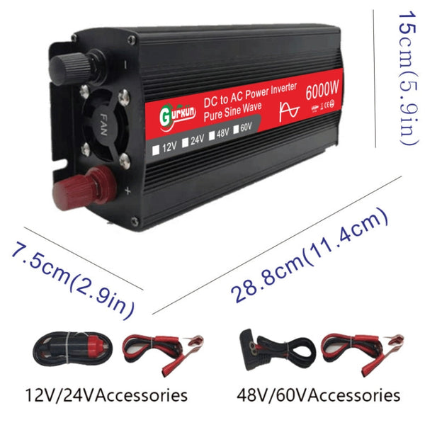 Gurxun 6000W High Power Sine Wave Inverter With Single Digital Display