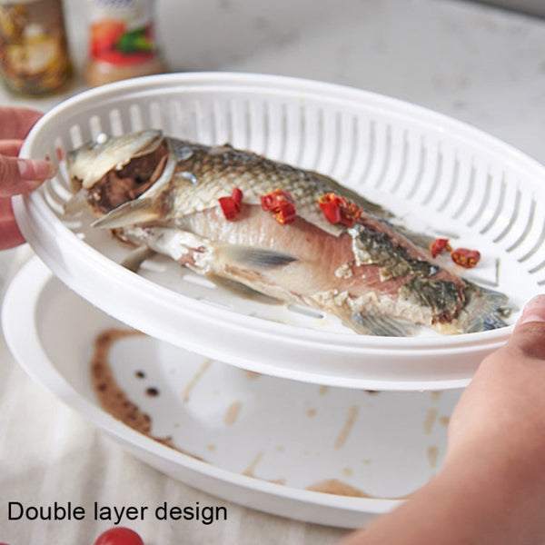 Microwave Fish Steamer With Lid Preserved Steamed Fish Plate, Steamed Fish Plate