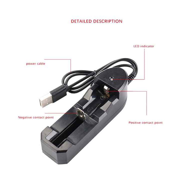 3 PCS BMAX 18650 Lithium Battery Single Slot USB Charger