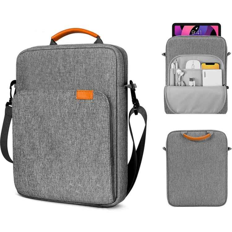 Vertical Laptop Bag Handheld Shoulder Crossbody Bag, Size: 13 Inch(Light Gray)