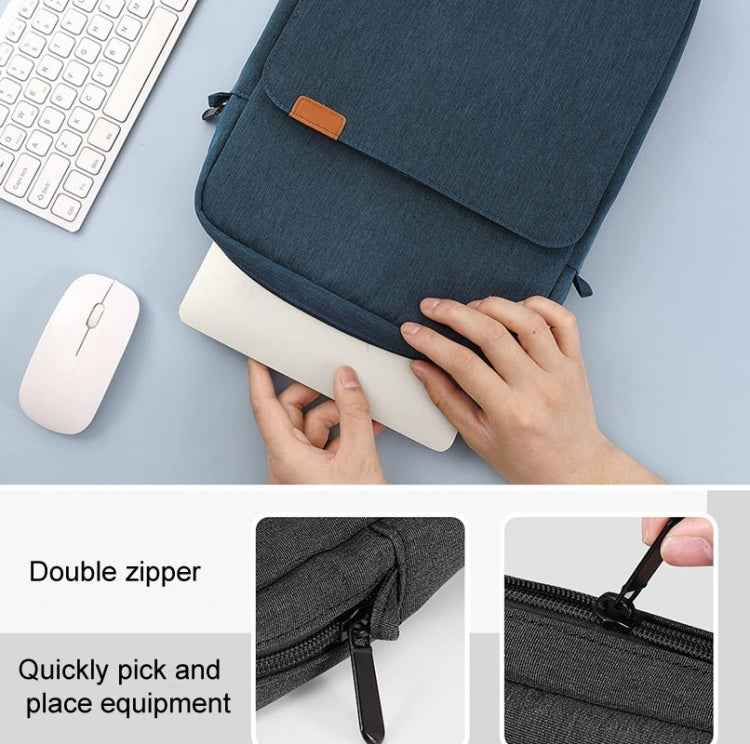 Vertical Laptop Bag Handheld Shoulder Crossbody Bag, Size: 13 Inch(Light Gray)