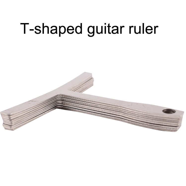 Guitar Repair Measuring Ruler Tools, 9 PCS/ Set T -Type Guitar Ruler, 5PCS Stainless Steel Leveling Ruler, 2PCS Aluminum Silver Leveling Ruler, 2PCS Aluminum Gold Leveling Ruler, 5PCS Guitar String High Ruler, T -Type Guitar Ruler+String High Ruler    ...