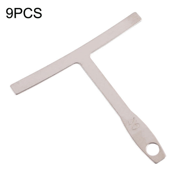 Guitar Repair Measuring Ruler Tools, 9 PCS/ Set T -Type Guitar Ruler, 5PCS Stainless Steel Leveling Ruler, 2PCS Aluminum Silver Leveling Ruler, 2PCS Aluminum Gold Leveling Ruler, 5PCS Guitar String High Ruler, T -Type Guitar Ruler+String High Ruler    ...