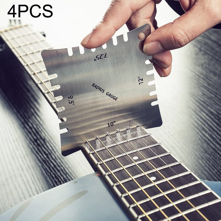 Guitar Repair Measuring Ruler Tools, 9 PCS/ Set T -Type Guitar Ruler, 5PCS Stainless Steel Leveling Ruler, 2PCS Aluminum Silver Leveling Ruler, 2PCS Aluminum Gold Leveling Ruler, 5PCS Guitar String High Ruler, T -Type Guitar Ruler+String High Ruler    ...