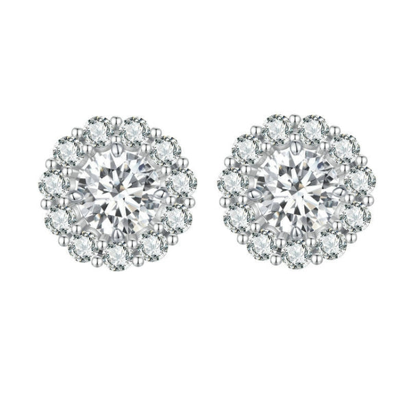 Sterling Silver S925 Round Moissanite Detachable Stud Earrings