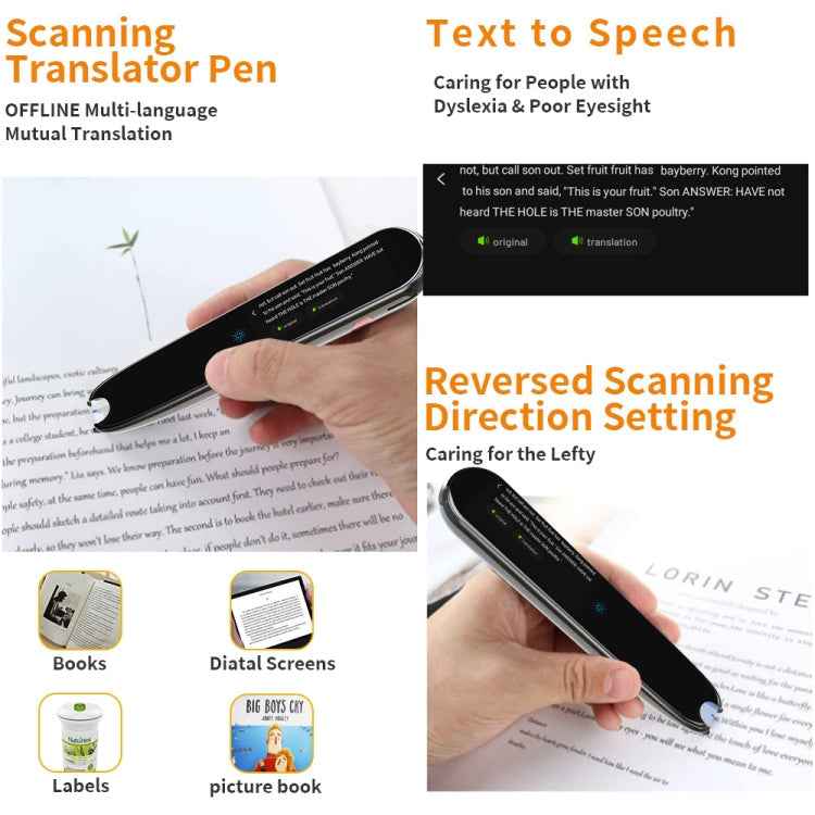 X2 International Version Multilingual Translation Pen Offline Learning Scanning Pen 112 Languages(Black)