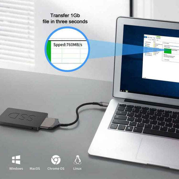 Aluminum Easy Drive Line USB3.0 To SATA Hard Disk Data Cable Supports 2.5 Inch SATA 22P, Length: 20cm