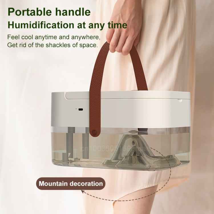 Rechargeable 4000mAh 2.5L Dual Spray Humidifying Fan with Ambient Light Aroma Diffuser(Green)