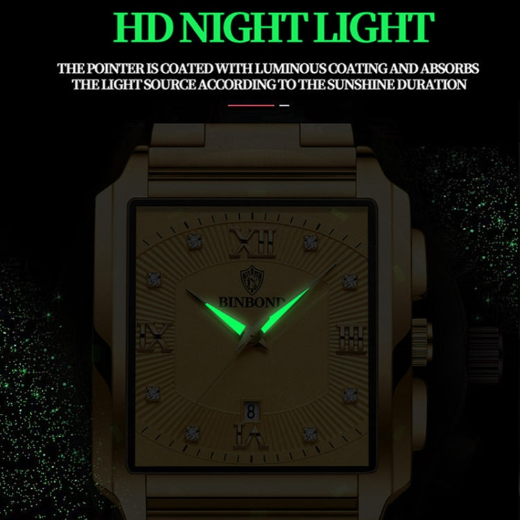 BINBOND B4143 Rectangular Outdoor Men Waterproof Quartz Watches