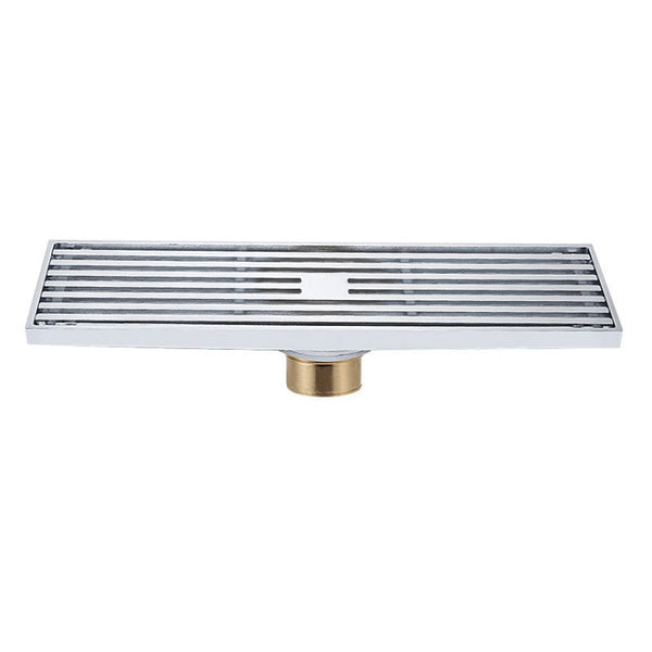 8x30cm Extended Full Copper Strip Floor Drain, Style:
