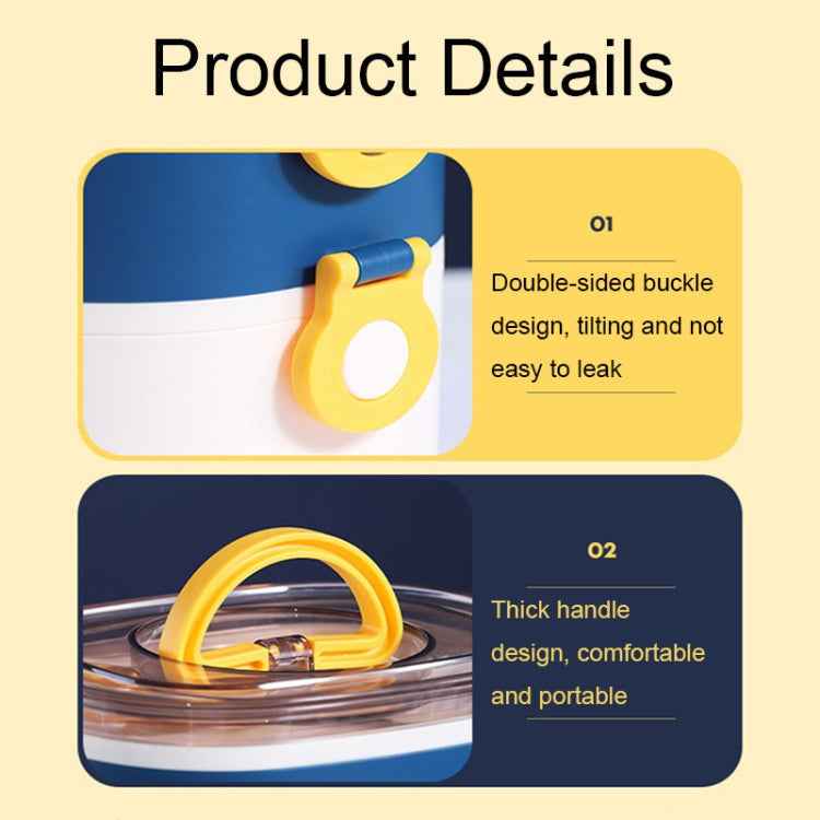 Large Capacity Oval Divided Portable Office Insulation Lunch Box, Specification: 600ml (Plastic Blue)