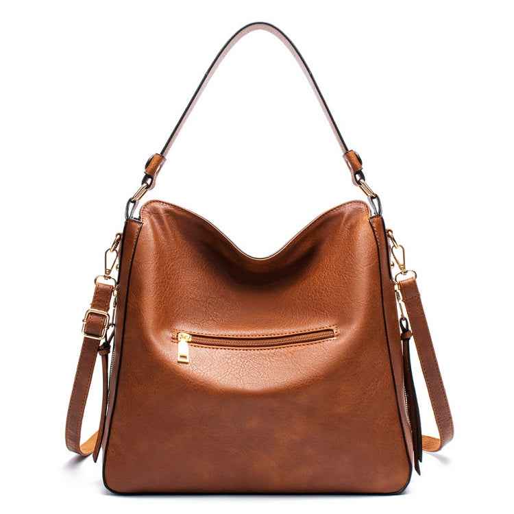 7871 Large Capacity Adjustable Leather Tote Bag Multi-compartment Shoulder Bag, Color: Brown