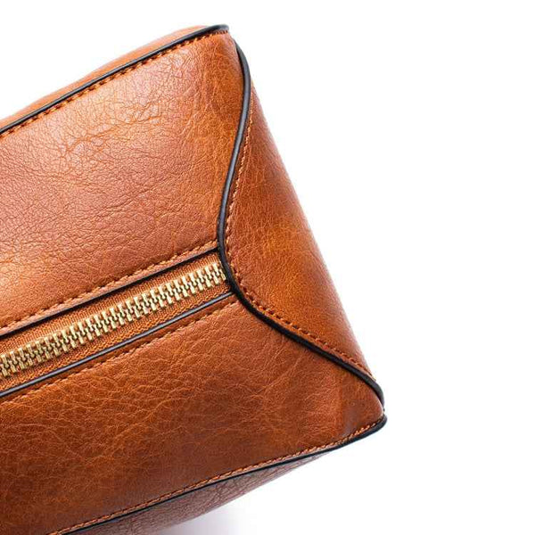 7871 Large Capacity Adjustable Leather Tote Bag Multi-compartment Shoulder Bag, Color: Brown