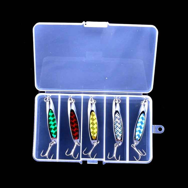 HENGJIA SP0715B Laser Sequins Oblique Cut Sequin Baits, SP0715B (5 Colors Boxed)