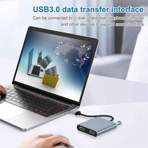 USB 3.0 To Dual HDMI, USB, USB-C / Type-C  High Definition Converter 4K USB Same Screen Extender, USB 3.0 To Dual HDMI