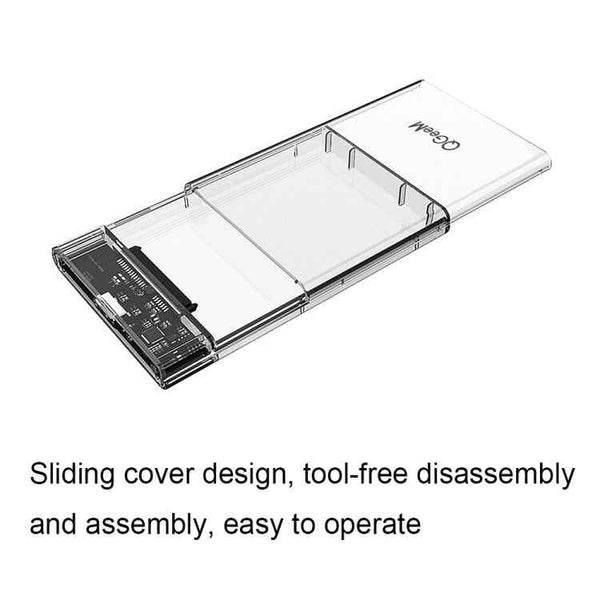 Micro-USB QGeeM USB3.0 Transparent High-Speed 2.5 Inch Universal Laptop External Hard Disk Box