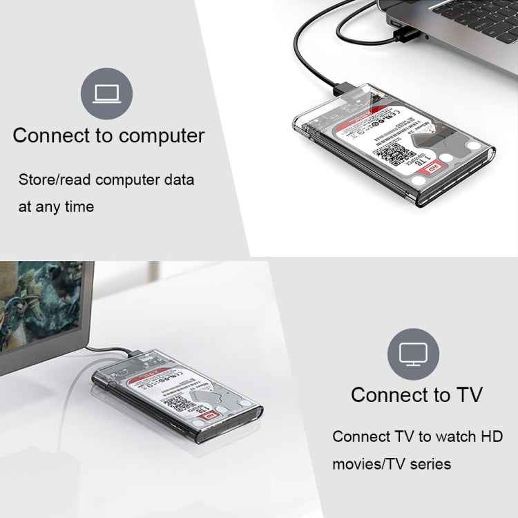 Micro-USB QGeeM USB3.0 Transparent High-Speed 2.5 Inch Universal Laptop External Hard Disk Box