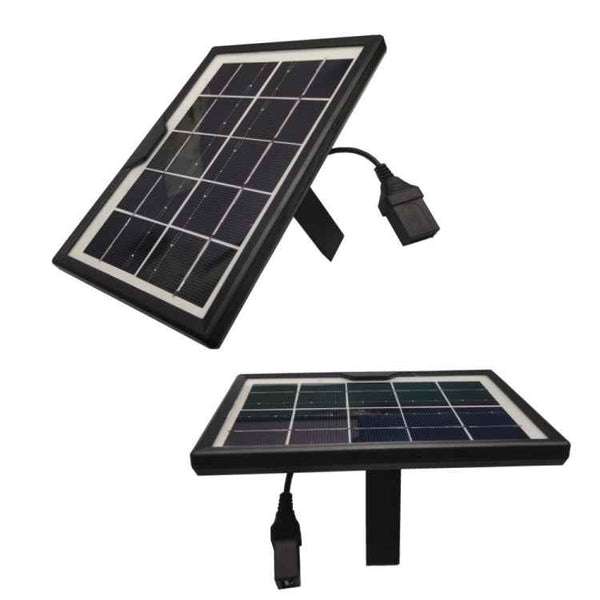 Small Table Lamp Flashlight With USB Female Head 5V/1.8W Solar Panel(Black)