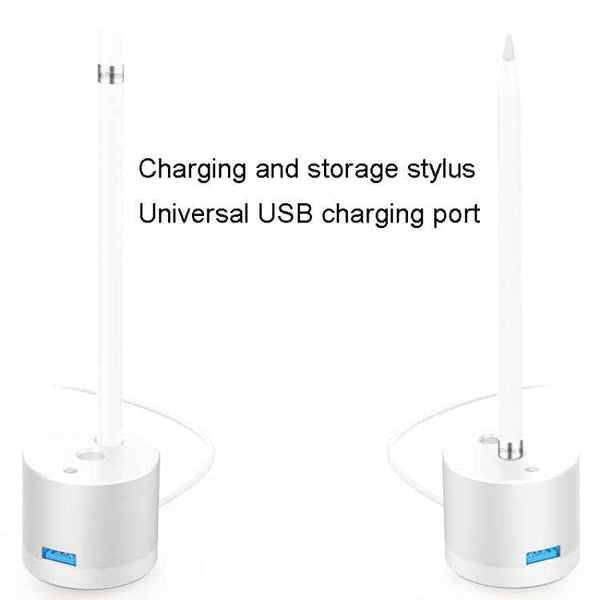 For Apple Pencil 1 USB Charging Adapter Metal Base With LED Indicator, A48 Black