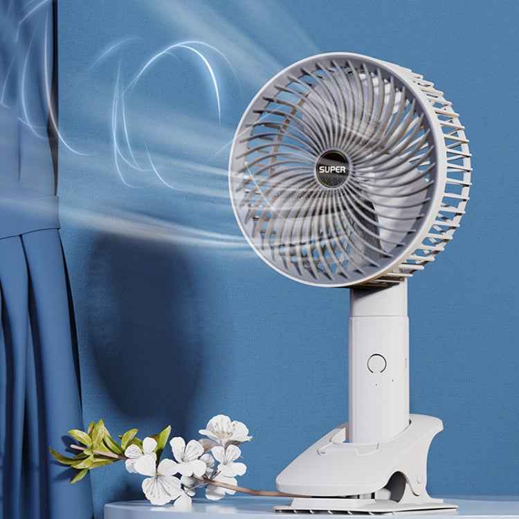 Desktop Portable USB Charging Clip Fan Multifunctional Rotatable Handheld Fan(Gray)