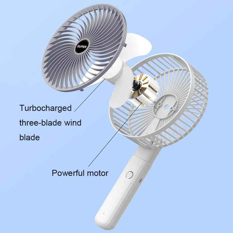 Desktop Portable USB Charging Clip Fan Multifunctional Rotatable Handheld Fan(Gray)