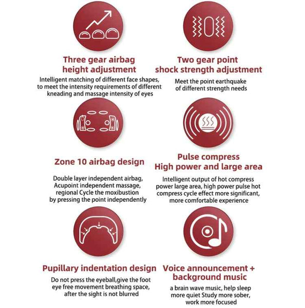 E5 Plus 26 Points Intelligent Eye Massager Adjustable Airbag Hot Compress Eye Protection Device(Pink)