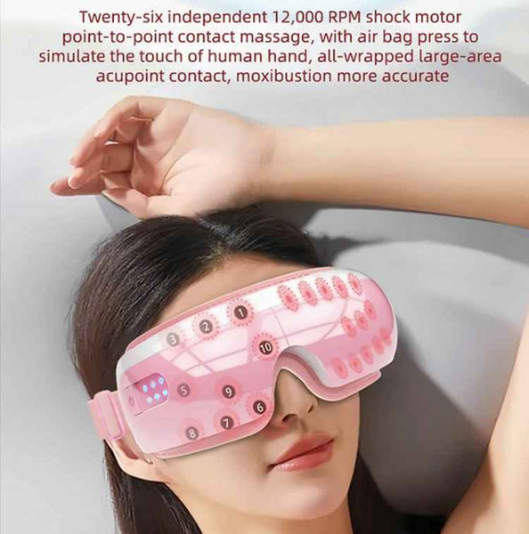 E5 Plus 26 Points Intelligent Eye Massager Adjustable Airbag Hot Compress Eye Protection Device(Pink)