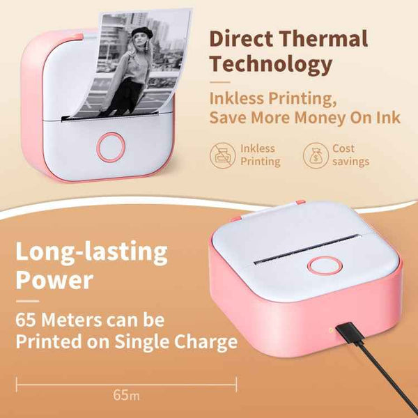 Phomemo T02 Standard Error Mini Pocket Small Portable Bluetooth Phone Photo Label Thermal Printer(Green)