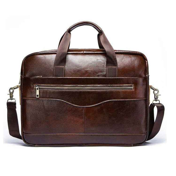 HUMERPAUL Men Leather Meter Bag Retro Messenger Bag Handbag Shoulder Bag(Brown)