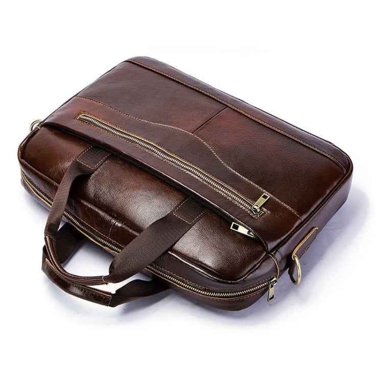HUMERPAUL Men Leather Meter Bag Retro Messenger Bag Handbag Shoulder Bag(Brown)