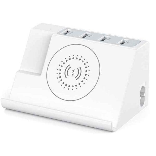 PD 20W +QC 3.0 Wireless Charging+6 Ports Multi-function Charger(EU Plug)