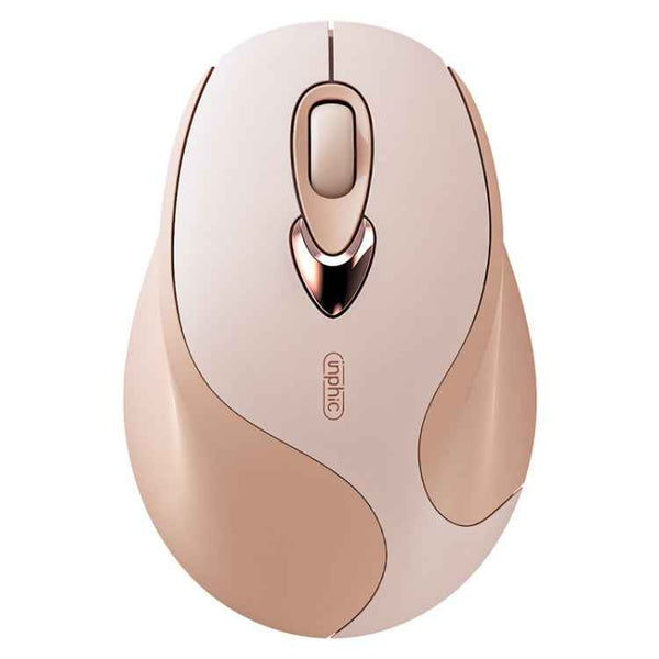 Inphic M8 Wireless Mouse Charging Quiet Office Home 2.4G USB Mouse, M8 (Milk Tea)
