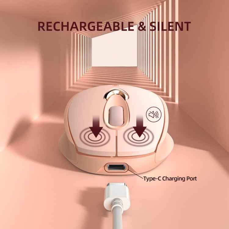 Inphic M8 Wireless Mouse Charging Quiet Office Home 2.4G USB Mouse, M8 (Milk Tea)