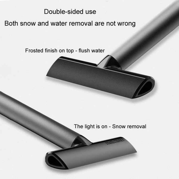 Vehicle-Mounted Snow Shovel Multifunctional Alloy Glass Deicer Shovel(Gray)