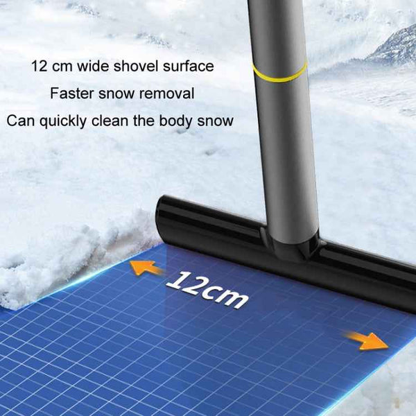 Vehicle-Mounted Snow Shovel Multifunctional Alloy Glass Deicer Shovel(Gray)
