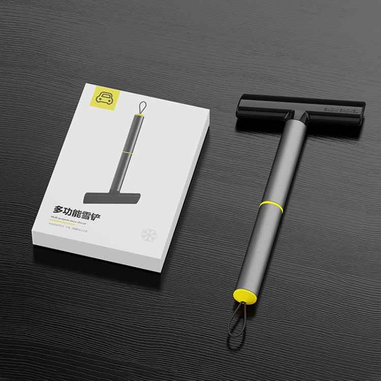 Vehicle-Mounted Snow Shovel Multifunctional Alloy Glass Deicer Shovel(Gray)