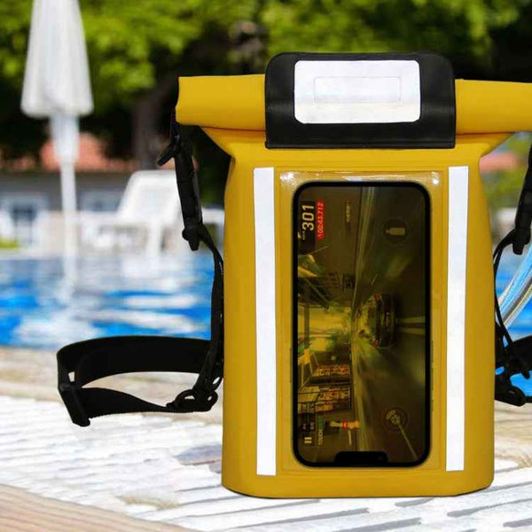 Swimming Touch Screen Mobile Phone Waterproof Bag Bicycle Waterproof Front Beam Bag(Blue)