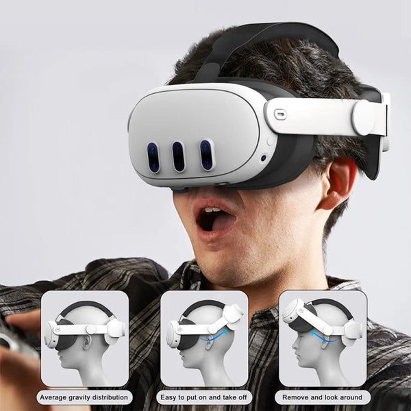 For Meta Quest 3 VR Adjustable Elite Headset Head Strap, Elite Headset White, Elite Headset Black