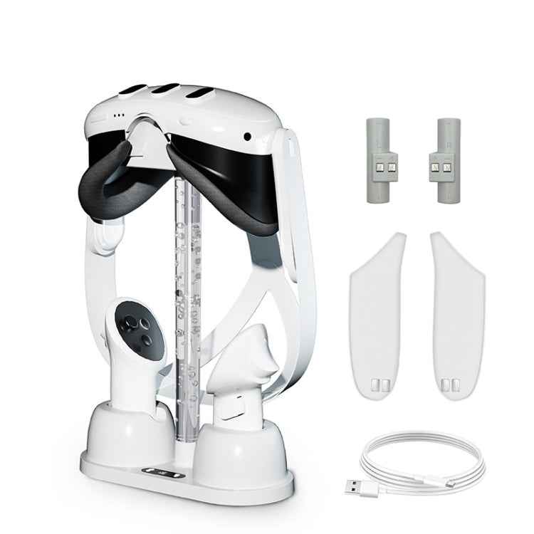For Meta Quest 3 VR Glasses Charging Base Storage Bracket with Cool RGB Light(White)
