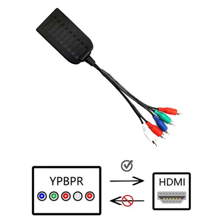1080P Component To HDMI Adapter Cable YPbPr To HD Interface HD Converter(Black)