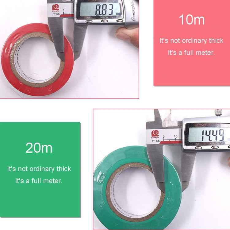 CHINT Electrical Tape Waterproof PVC Wire Insulation Tapes, 10m Blue, 10m Black, 10m White, 20m Blue, 20m Black, 20m White