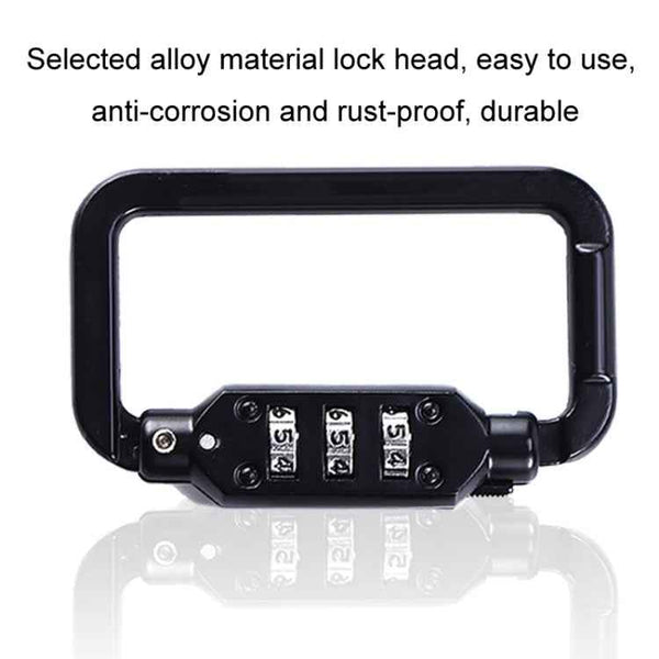 Universal Safety Code Wire Rope Helmet Lock for Motorcycles Bicycles, Black+Storage Bag