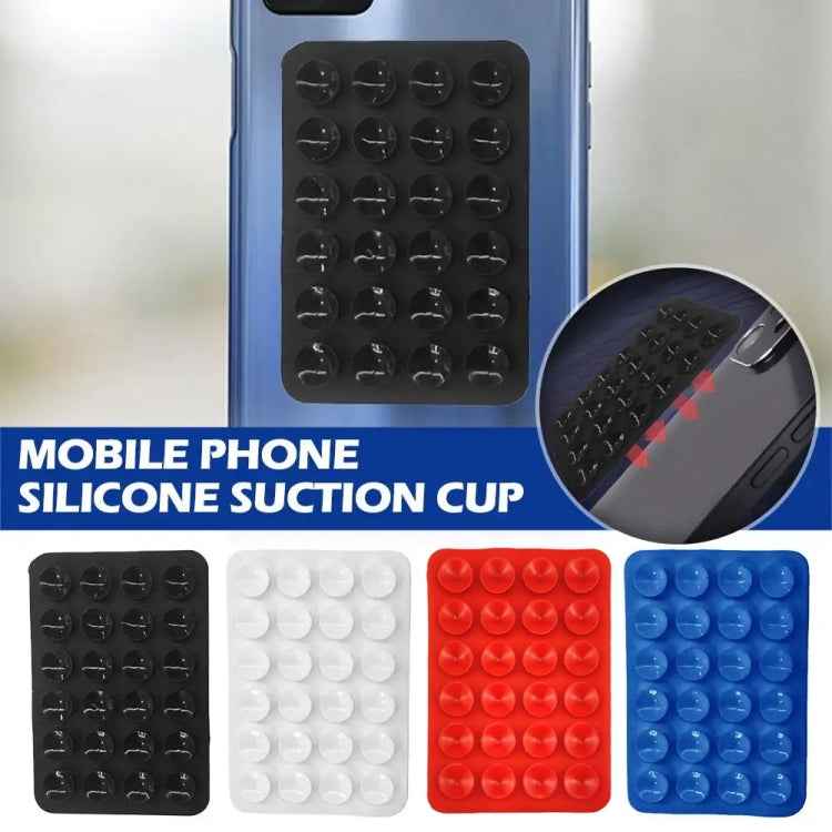 Mobile Phone Silicone 24 Square Shaped Suction Cup Mobile Phone Back Stickers(Red)