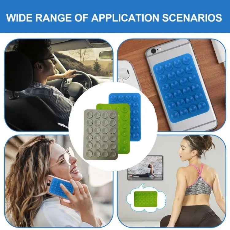 Mobile Phone Silicone 24 Square Shaped Suction Cup Mobile Phone Back Stickers(Red)