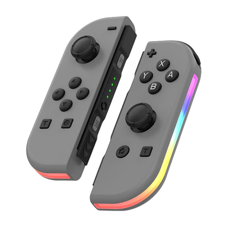 JOY-02 Gaming Left And Right Handle With RGB Lights Body Feel Bluetooth Gamepad For Switch / Switch OLED / Switch Pro / Switch Lite / Switch Joycon, Black, Grey