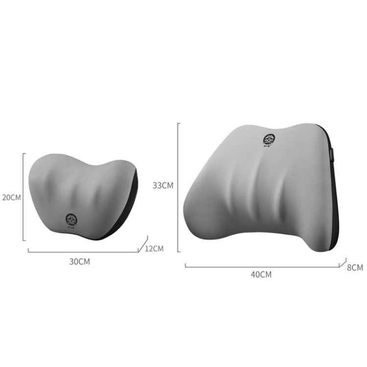 Automotive Memory Foam Backrest Headrest Car And Home Soft Cushion Lumbar Pillow Backrest, Style: Lumbar Cushion Black