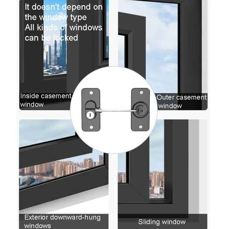 Multifunctional Children Window Safety Lock With Key Refrigerator Cabinet Lock Dual Purpose Limator(White)