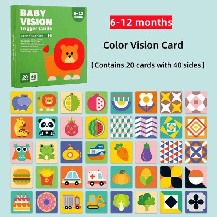 20pcs /Book Baby Early Learning Card Children Eye Care Visual Stimulation Card, Style: 3-order Color