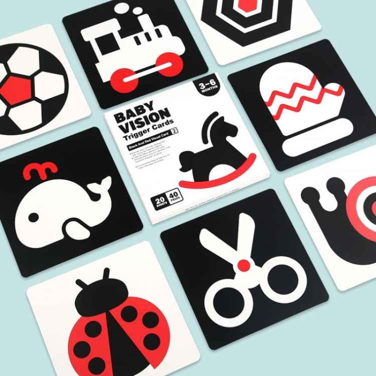 20pcs /Book Baby Early Learning Card Children Eye Care Visual Stimulation Card, Style: 3-order Color