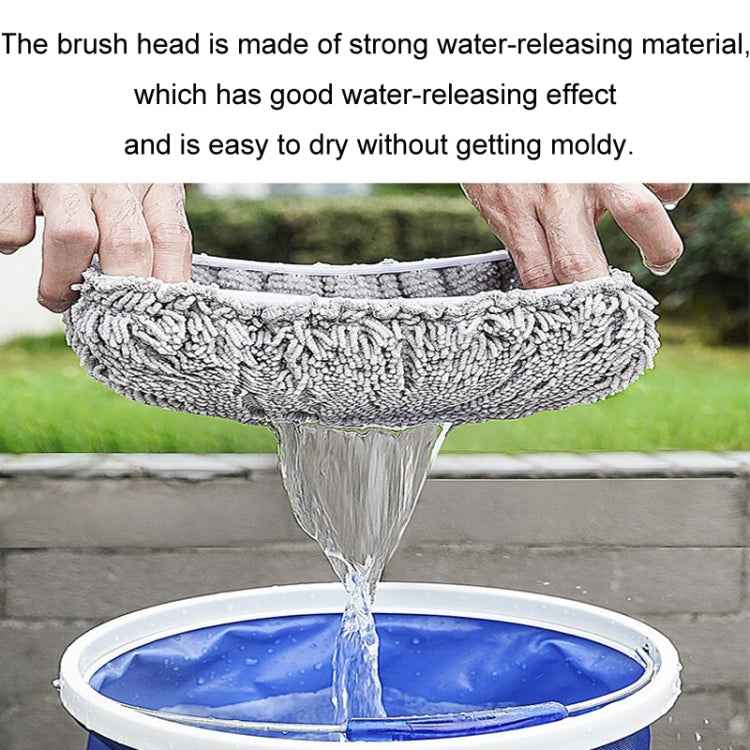 Car Chenille Curved Handle Telescopic Car Wash Soft Bristle Mop(Blue)